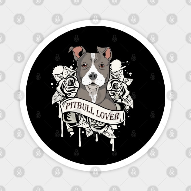 Awesome Pitbull Gift Print Pit Bull Lover Product Magnet by Linco